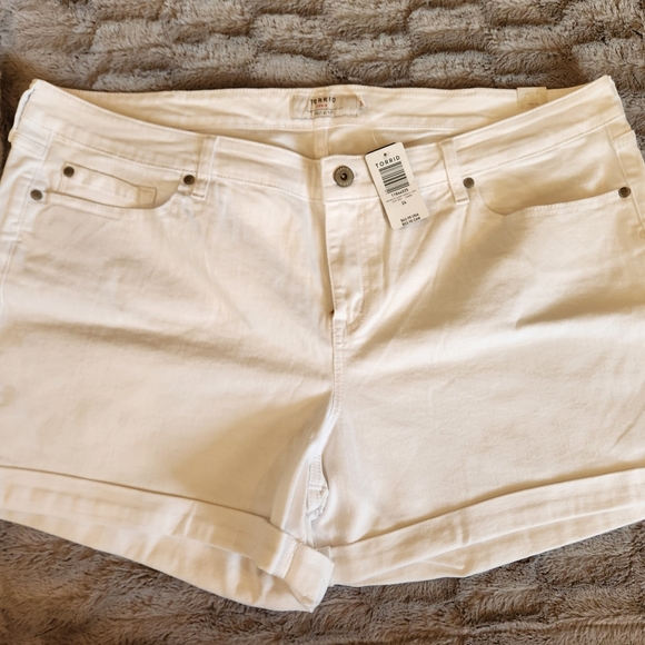 torrid Pants - Torrid White Denim Shorts